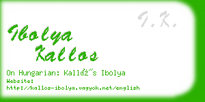 ibolya kallos business card